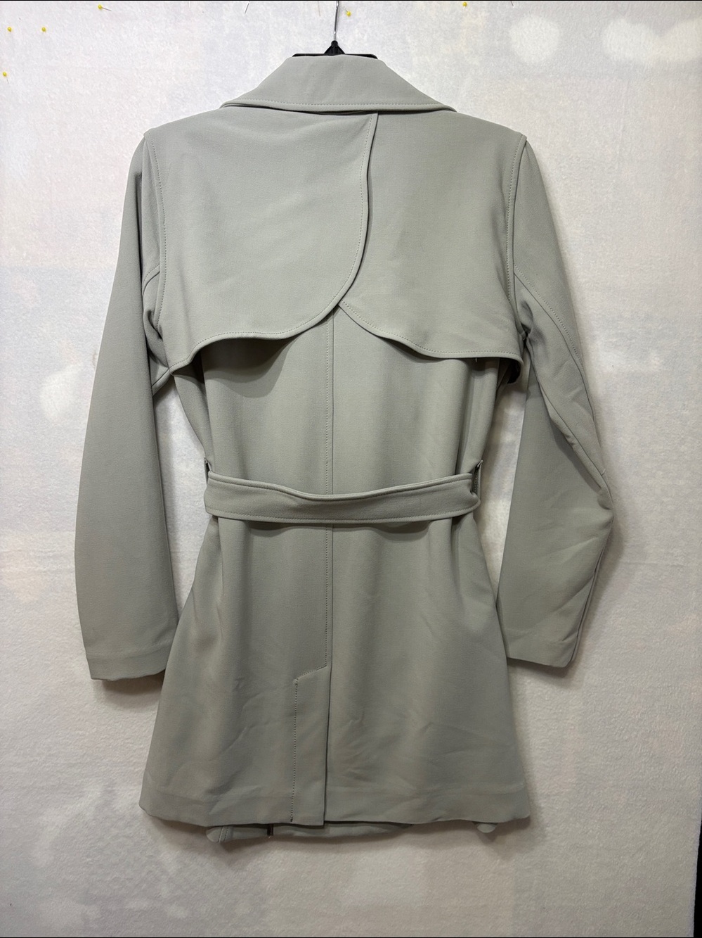 Abercrombie & Fitch Light Gray Trench Coat - SIZE SMALL NWOT - Picture 2 of 6